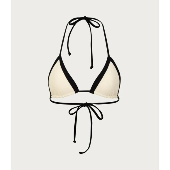 SAME Los Angeles Swim Bikini Set 2Pc Triangle Top XL High Weist Bottom L Beige - Picture 2 of 12